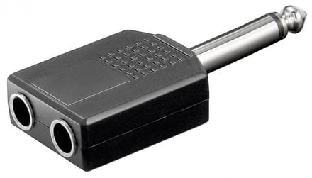 6,35mm Jack (m) - 2x 6,35mm Jack (v) mono audio splitter
