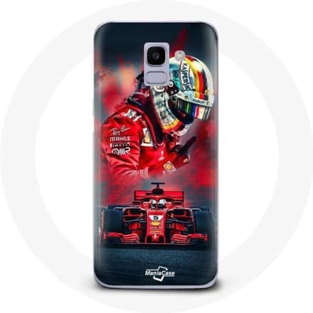 Coque - Formule 1 - Samsung Galaxy A6 2018 - Rouge - Souple - Sebastian Vettel rouge