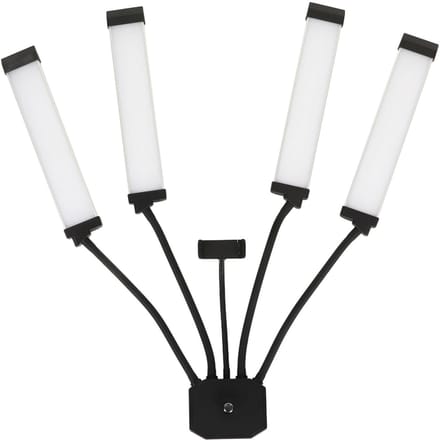 448 LED Live Light met Telefoonhouder Meerdere Hoekjes 4 Armen Vullicht voor Make-up Vlog US Plug white