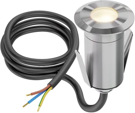 LED inbouw terrasverlichting - 35mm - 0.6 Watt - 2800K - RVS