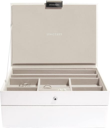 STACKERS WHITE - Sieradendoos - Juwelendoos - Sieradenhouder - Sieraden Organizer - 2-set