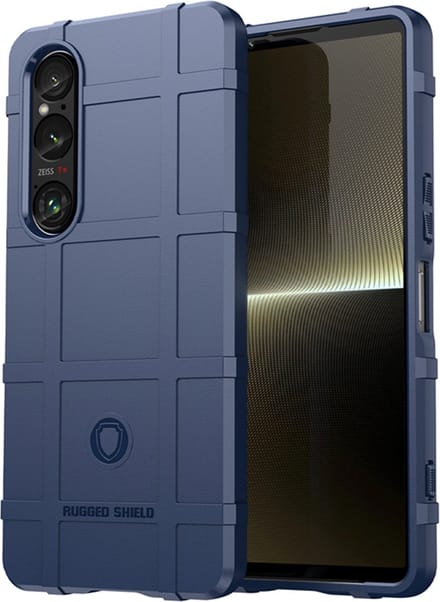 MobyDefend Hoesje - Geschikt voor Sony Xperia 1 VI - Rugged Shield TPU Backcover - Blauw
