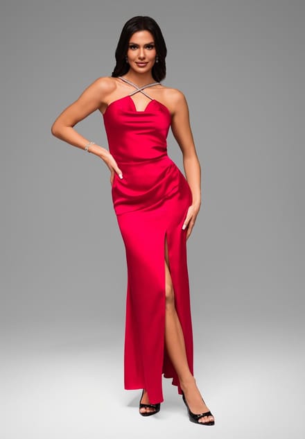 LARICA Jurk - Rits - Jurk Rood M