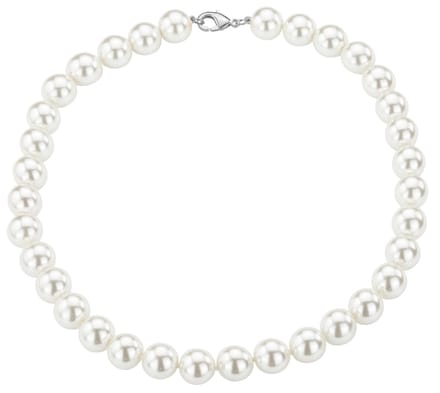 Traveller Parelcollier - Parelketting dames - Wit - 12 mm - 45 cm - Zilverkleurig - 740245