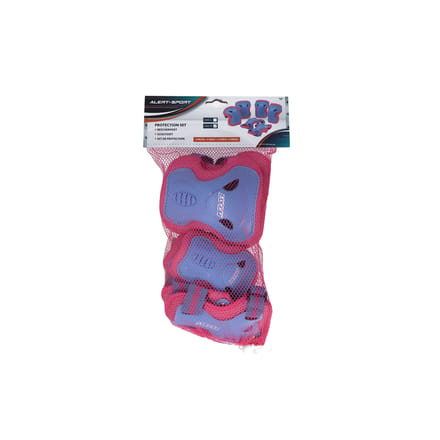 Alert Skate Beschermset Kinderen 3-delig - Kniebeschermer - Polsbeschermer - Elleboogbeschermer - Roze - Maat M