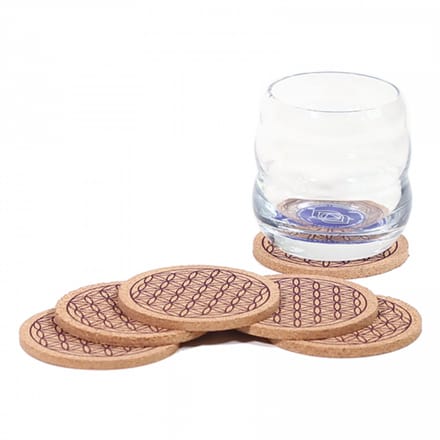 Yogi & Yogini naturals Bloem des Levens onderzetters kurk (8x0.5 cm)