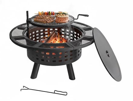 Vuurschaal - met verstelbaar bbq rooster - voor buiten
