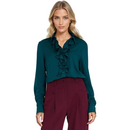 Vrouwelijke viscose blouse met volant Nife