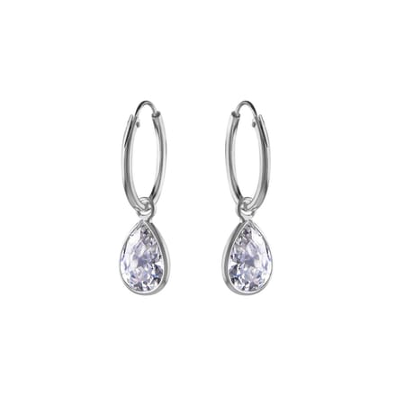 WeLoveSilver - dames oorringen - zilver - met druppelkristal