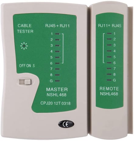 2-in-1 Ethernet Tester voor RJ45 en RJ11 Kabels - Professionele Netwerktester