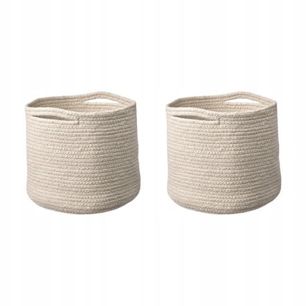 2x TJABBIG Mand Natuurlijk Katoen 25x23 cm Opbergmand