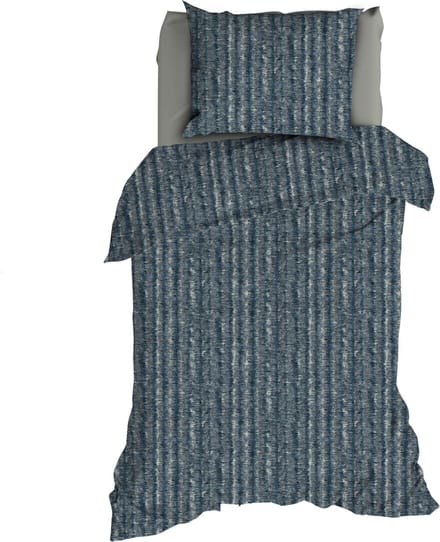 Romanette FLANEL Dekbedovertrek 140x200/220 Caledon blauw/grijs