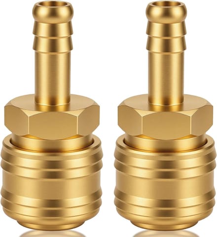 Koperen 9 mm compressielucht koppeling met NW7.2 aansluiting voor slangverbinding en ventielsocket