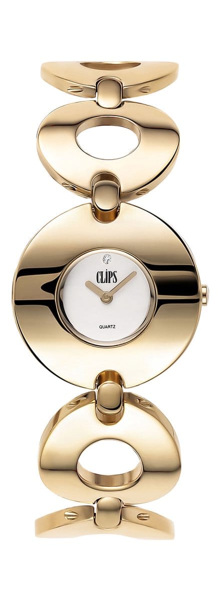 Clips 553-4012-88 Horloge - Staal - Goudkleurig - Ø 30 mm