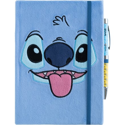 Disney Stitch Tropical A5 Premium Plush Cover Notebook With Projector Pen