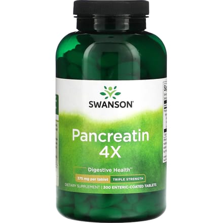 Pancreatine 4X, 3X Sterkte, 375 mg, Maagsapresistent omhulde tabletten, 300 tabletten