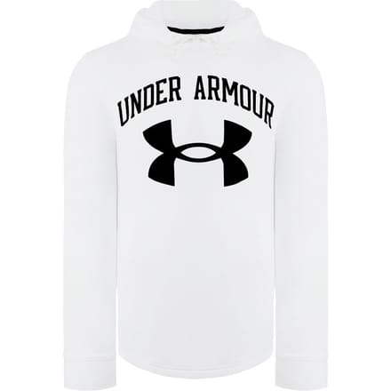 Under Armour Rival Terry Groot Logo Heren Witte Hoodie