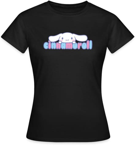 Cinnamoroll Gluurt Over De Letters T-Shirt Dames