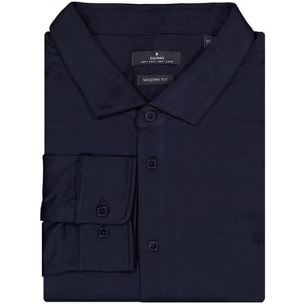 Ragman Overhemd Soft Knit Uni Color Easy Care Marine / male