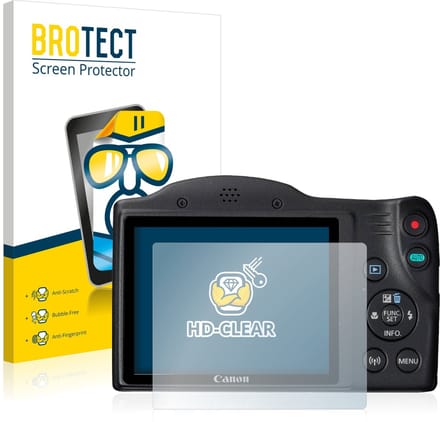 BROTECT - Screenprotector voor Canon PowerShot SX430 IS - Folie Beschermfolie transparant 2 Stuks
