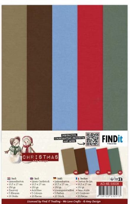Linen Cardstock Pack - 4K - Amy Design - Snowy Christmas