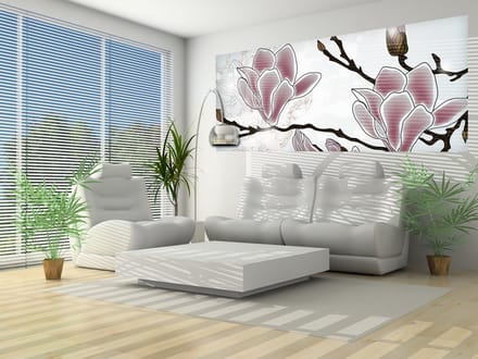 Flowers Magnolia Branch Photo Wallcovering