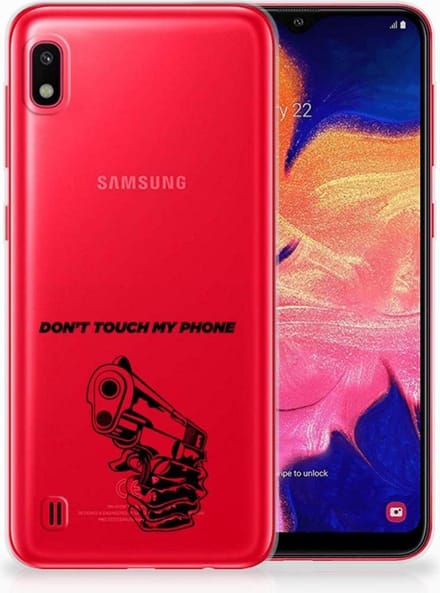 Samsung Galaxy A10 Silicone-hoesje Gun Don't Touch My Phone