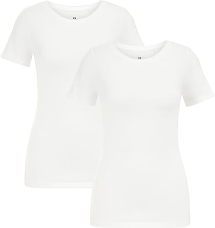 WE Fashion Dames T-shirt van katoenmix, 2-pack