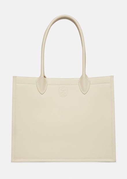 Dames leren totebag met magnetische sluiting COMMA