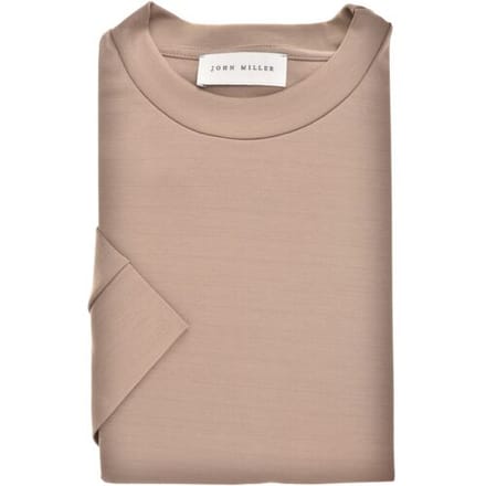 John Miller T-Shirt Round Neck Casual Fit Solid Color Jersey Midden Bruin / male