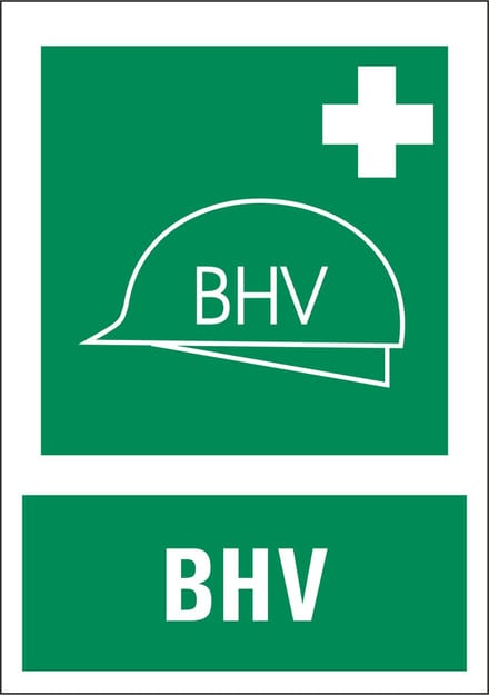 BHV sticker met tekst 210 x 297 mm