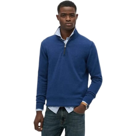 Superdry - Essentials Katoenen Trui met Halve Rits - Heren - Sweaters