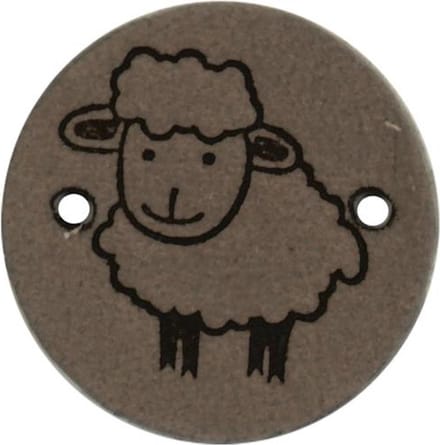 Durable Leren Label met Schaapopdruk – 2 cm – Set van 2 Stuks