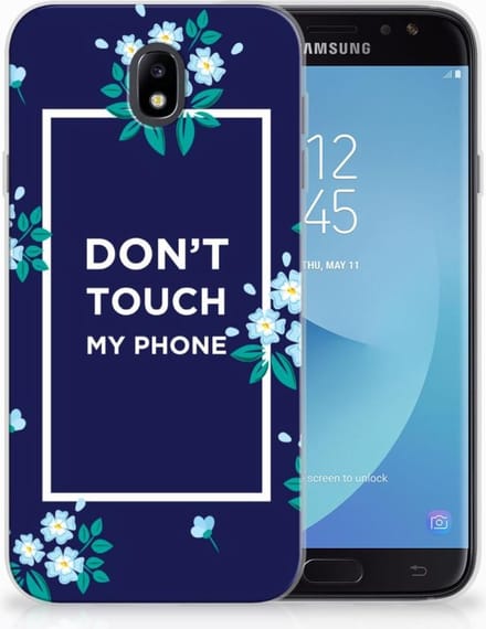 Samsung Galaxy J7 2017 | J7 Pro Silicone-hoesje Flowers Blue DTMP