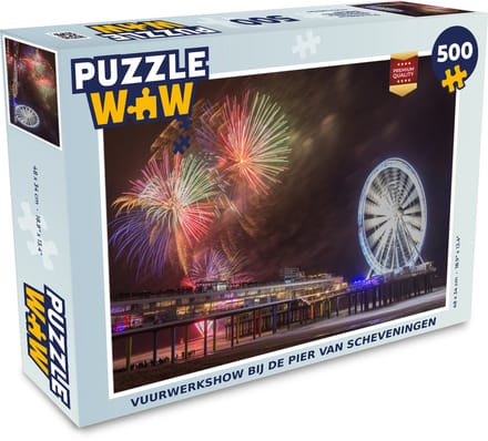 Puzzel Vuurwerkshow bij de Pier van Scheveningen - Legpuzzel - Puzzel 500 stukjes