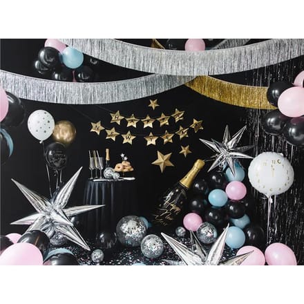 Partydeco - Folieballon klok wit goud - 45 cm
