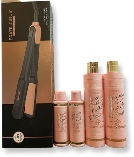 BraziliCious Biotox Keratine 2 X 100 ml & Professionele StijlTang Van BraziliCious 250°G