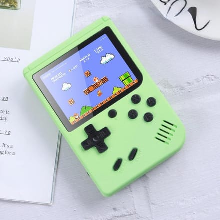 Macaron Mini Retro Handheld Game Console 500 In One Game Dubbel Kinderhuis TV Nostalgisch groen