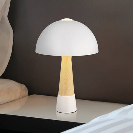 Tafellamp - beige - PAULIN - metaal - Ø 25cm - E27 - 51570122 - Globo