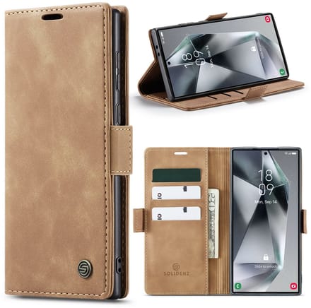 Solidenz Hoesje - Geschikt voor Samsung Galaxy S25 Ultra - Urban Book - Bruin