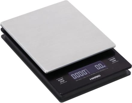 Hario (koffie) Weegschaal - Zwart - Metaal - Timer - USB (made in Japan)