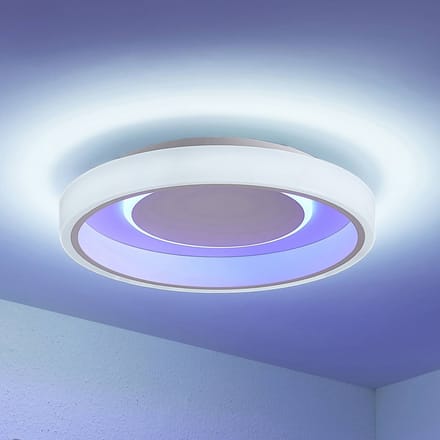 Lindby LED plafondlamp Wikani, wit, RGB, CCT, dimbaar