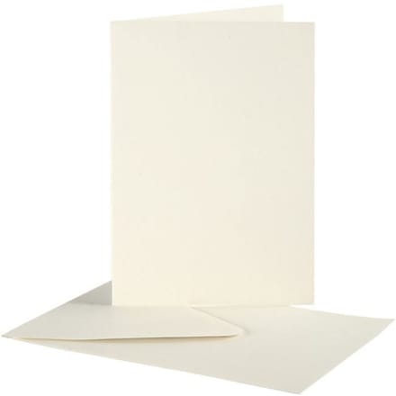 Kaarten & Enveloppen, afmeting kaart 10,5x15 cm, afmeting envelop 11,5x16,5 cm, off-white, 10sets