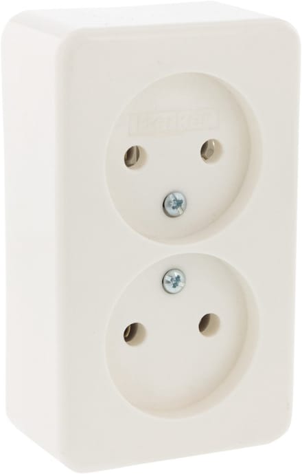 BERKER Opbouw wandcontactdoos (wcd) 2-voudig polarwit