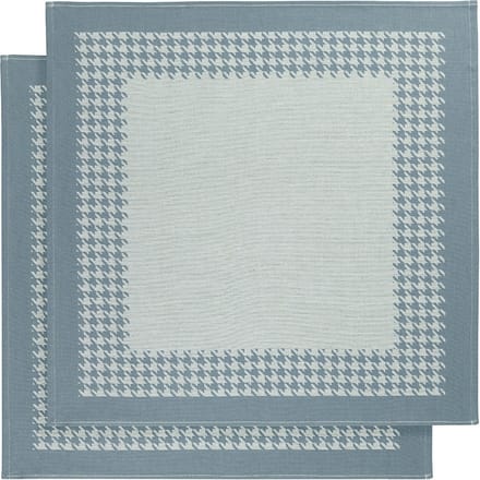 De Witte Lietaer Theedoek Pied de Poule, Oxyde - 2 stuks - 65 x 65 cm - Katoen