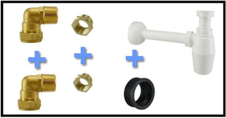 Xellanz Uni-3 Sifon Aansluitset voor Fontein en Wastafel - PVC