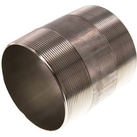 R 4'' RVS Dubbele Pijpnippel 20 Bar DIN 2982 - 120mm - FL2S-M-ST-400R-120L