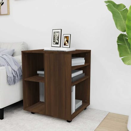 vidaXL - Rolkast - 60x53x72 - cm - bewerkt - hout - bruin - eikenkleur