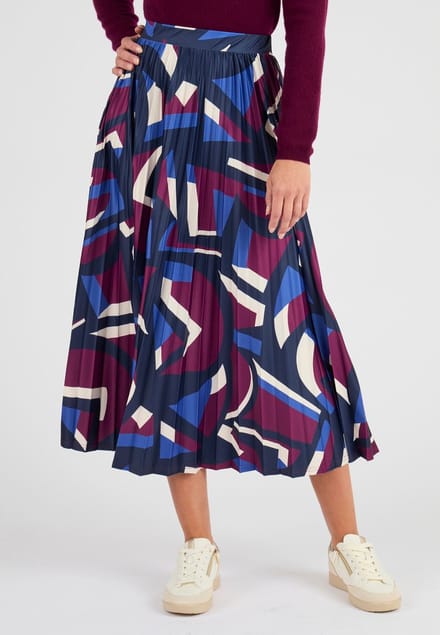 Damart - Gebreide rok, plooi zon - Dames - Rood - 48