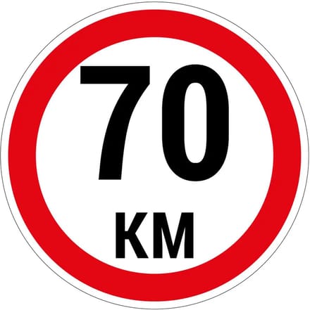 70 km bord | gecoat dibond materiaal | 30 cm